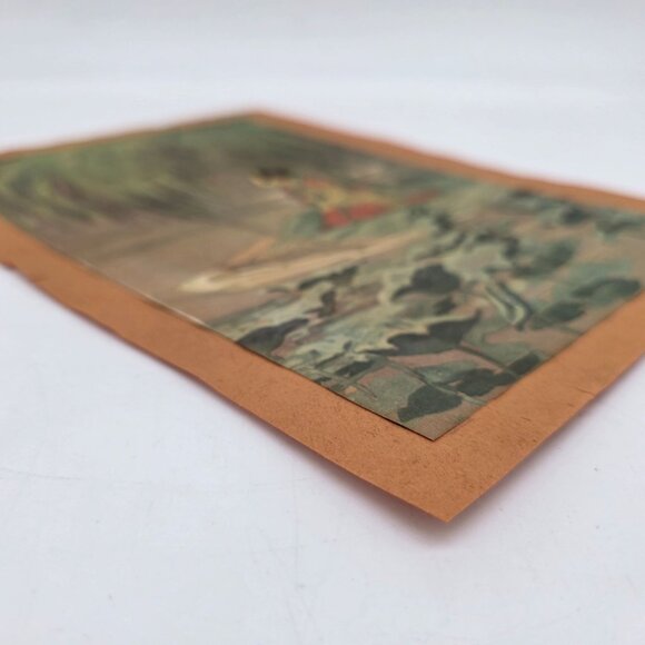 Vintage Cyrus Leroy Baldridge Illustrated Print Lithograph Woman at Lake - Picture 9 of 9